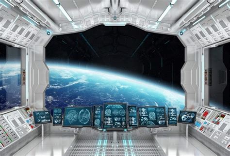 Buy Leyiyi 5x3ft Spaceship Interior Backdrop 3D Universe Workshop Outer Space Travel Science ...