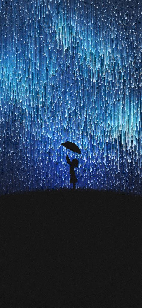 Silhouette, Girl In Rain, Fun, Mood, Umbrella, - Rain iPhone X, Sad ...