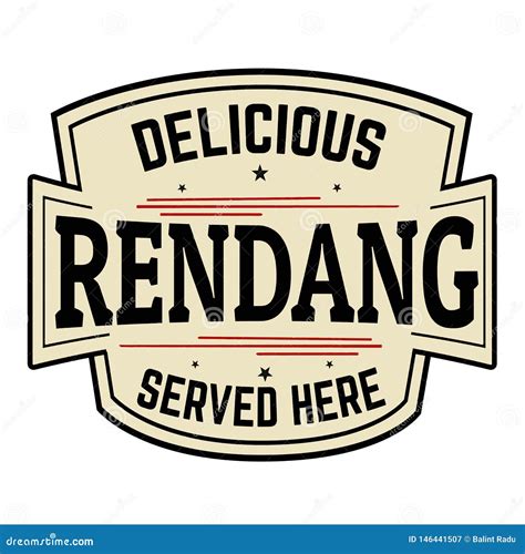 Rendang sign or stamp stock vector. Illustration of beef - 146441507