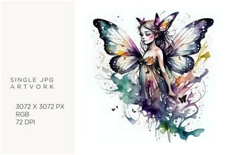 Butterfly Fairy, Girl with Wings Graphic by biljanacvetanovic · Creative Fabrica