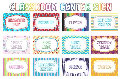 Classroom Centers Signs