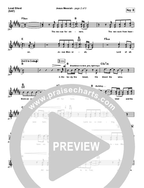 Jesus Messiah Sheet Music PDF (Chris Tomlin) - PraiseCharts