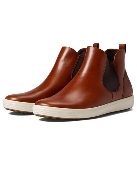 Ecco Leather Soft 7 Chelsea Boots in Cognac (Brown) | Lyst