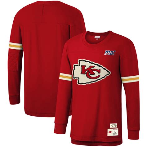 Kansas City Chiefs Mitchell & Ness NFL 100 Team Inspired Long Sleeve T-Shirt - Red - Walmart.com ...