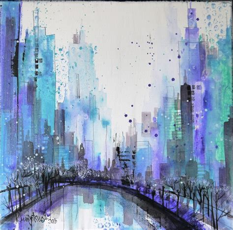 Manhattan City View, Painting by Irina Rumyantseva | Artmajeur ...