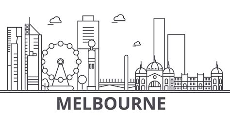 Melbourne Silhouette Skyline Vector Download