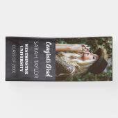 Black Rustic Chalkboard Graduation Photo Custom Banner | Zazzle