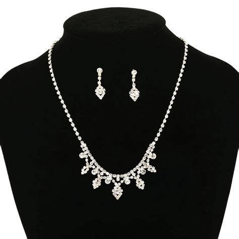 YFJEWE bride accessories bridal necklace Earrings accessories female jewelry sets silver plated ...