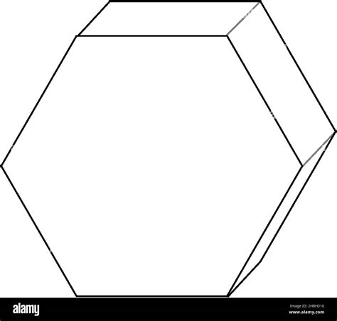 Pentagon 3d shape doodle outline for colouring illustration Stock ...