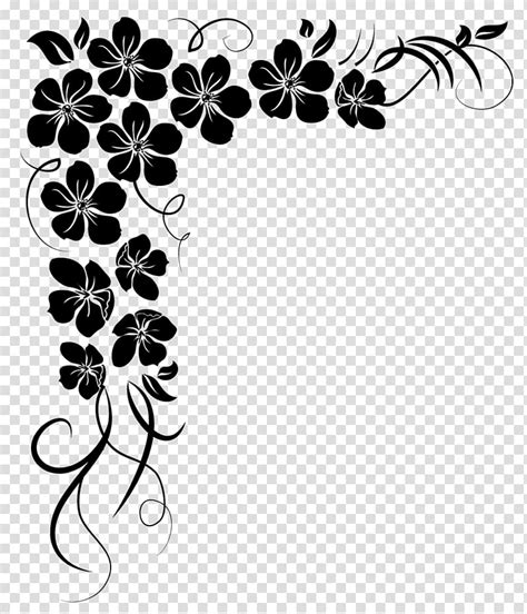 Corner Flower Design Png Black And White : Download all photos and use ...