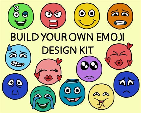 Build Your Own EMOJI Design Kit, Hand Drawn Style, Custom Emojis, Emoji Builder AI and Pngs - Etsy