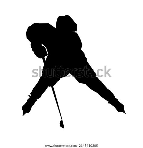 Silhouette Young Hockey Player Stick Ice Stock Vector (Royalty Free) 2143410305 | Shutterstock