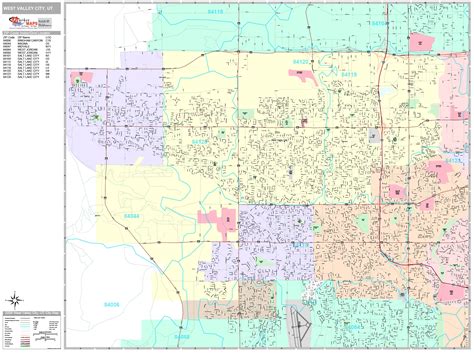 West Valley City Utah Wall Map (Premium Style) by MarketMAPS - MapSales