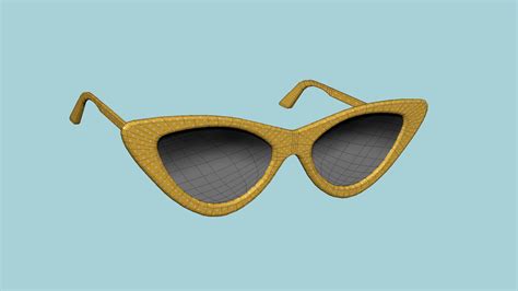 Vintage Sunglasses 07 - Yellow 3D Model by gsommer