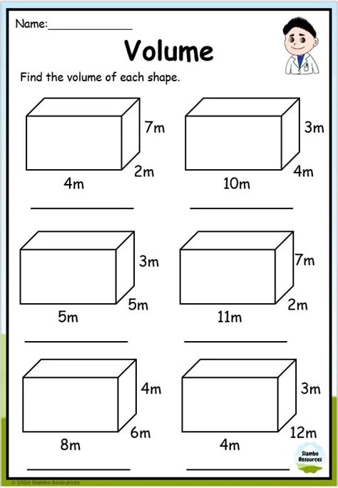 Grade 5 Math Worksheets: Volume & surface area of rectangular - Worksheets Library