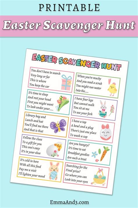 Free Printable Outdoor Easter Egg Hunt Clues