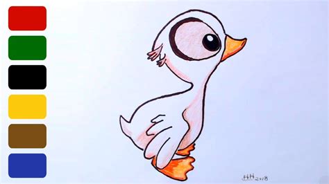 How to Draw a Baby Goose - Gosling - YouTube