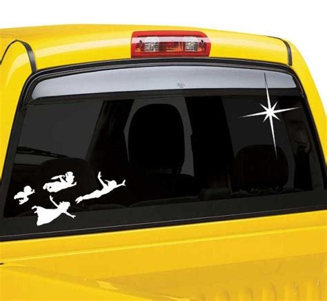 Peter Pan flying kids car window decal with star