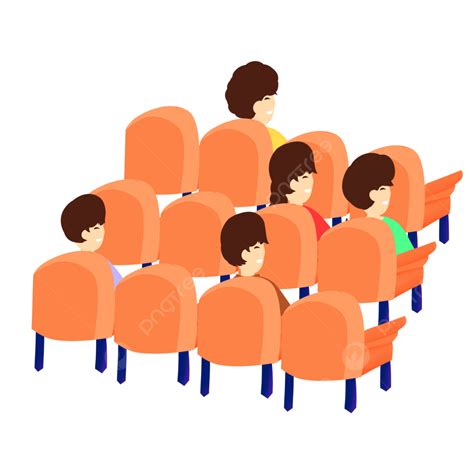 Audience Sitting On Orange Seats, Orange, Chair, Chair PNG Transparent ...