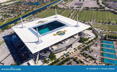 Aerial View, Drone Photography of Hard Rock Stadium of the Miami Dolphins. Aerial View on Hard ...