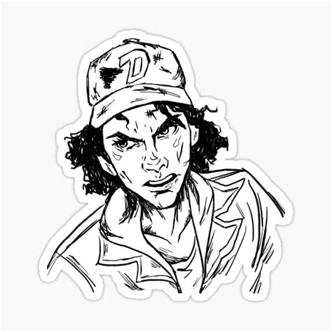 "twd clementine - outline" Sticker for Sale by sataeresey | Redbubble