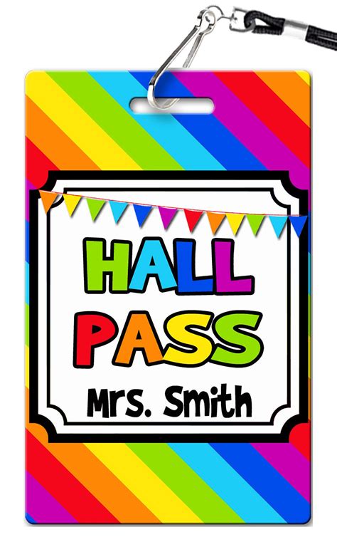 Rainbow Hall Passes (Set of 10) - PVC Invites - VIP Birthday Invitations