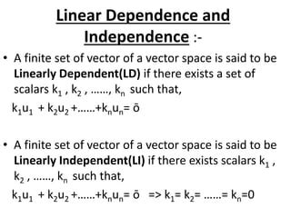 Linearly Dependent And Independent Vectors Examples - Photos