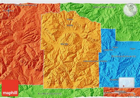 Political 3D Map of Mineral County