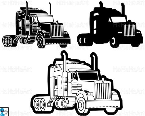 Truck 18 Wheeler Monogram Clipart / Cutting Files Svg Png - Etsy