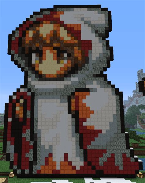 Minecraft Pixel Art:White mage by KAWAII-PANDA-SAN on DeviantArt