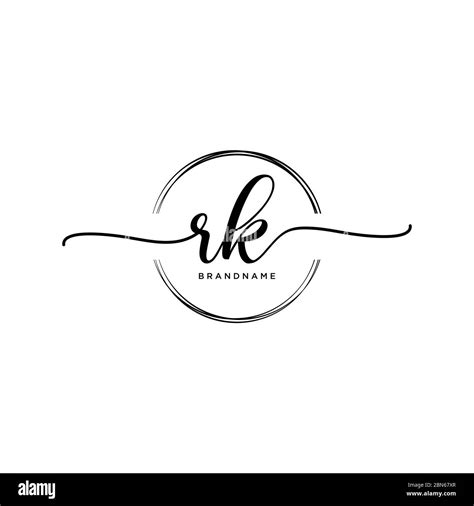 Initial RK handwriting logo with circle template vector Stock Vector ...