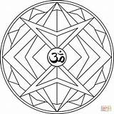 Ausmalbild Geometrisches Mandala Mit Om Symbol  Ausmalbilder sketch template