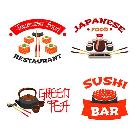 Vector isolated icons for sushi bar or restaurant 13054953 Vector Art ...