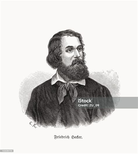 Friedrich Hecker German Lawyer Politician And Revolutionary Woodcut 1893 Stock Illustration ...