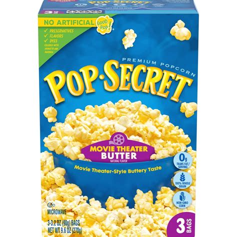 Pop Secret Popcorn, Movie Theater Butter, Microwave Popcorn Bags, 3 Count Box - Walmart.com ...