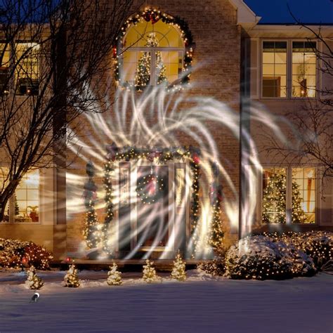 LightShow Swirling White LED Kaleidoscope Christmas Outdoor Light Show Projector in the Light ...