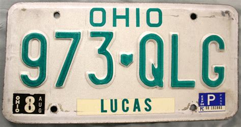 1988 Ohio License Plate (973 QLG)