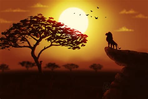 Magical African sunset inspired from The Lion King movie. This is my first attempt at painting ...