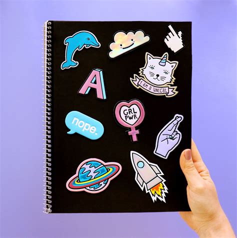 DIY Sticker Notebook Cover | Cute Easy Handmade Back to School Crafts | Diy notebook cover, Diy ...