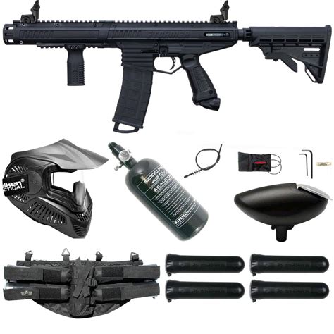 Tippmann Stormer Elite Dual Feed Paintball Marker Black Rookie Thermal Package