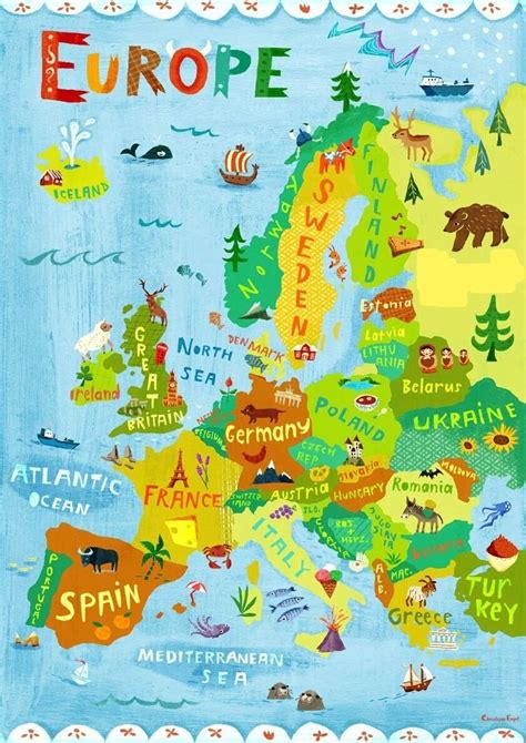 Épinglé Par Dymitry Feodorow Sur Ciekawostki | Carte Europe destiné Carte Europe Enfant ...