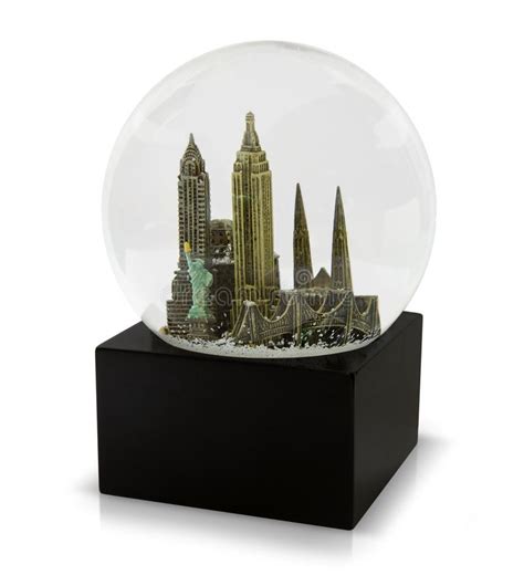 A New York City snow globe. New York snow globe isolated on white with ...