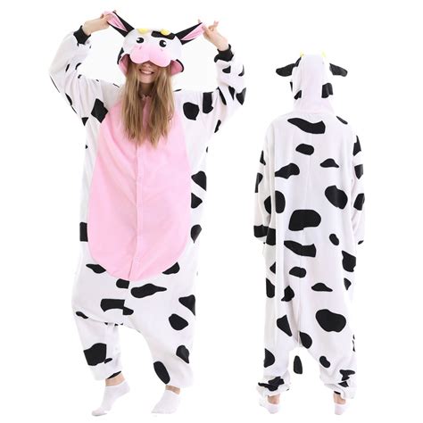 Cow Onesie Pajamas for Adult Animal Onesies Halloween Costumes - Pjsbuy.com