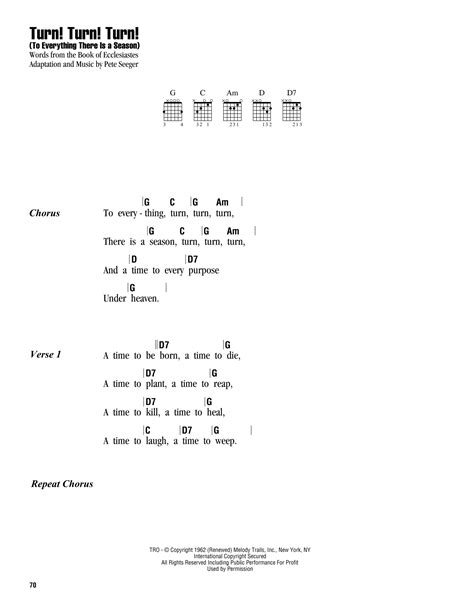 Turn! Turn! Turn! (To Everything There Is A Season) by The Byrds - Guitar Chords/Lyrics - Guitar ...