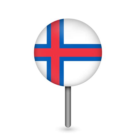 Map pointer with country Faroe Islands. Faroe Islands flag. Vector ...