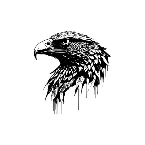 A black and white vector of an eagle head 34729226 Vector Art at Vecteezy