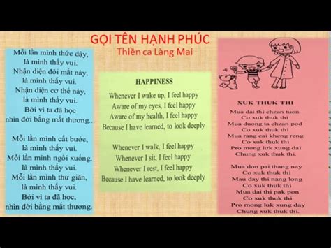 GỌI TÊN HẠNH PHÚC - Thiền ca Làng Mai (có lyric) I HAPPINESS - Plum ...