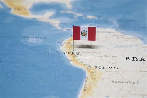 The Flag of Peru in the World Map Stock Image - Image of graphic, departure: 140225881