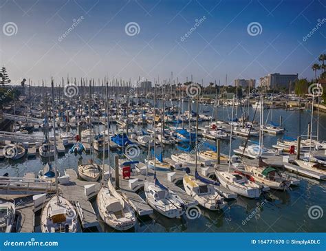 Docked Yachts at Marina Del Rey in California Stock Photo - Image of ...