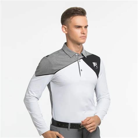 lucxes New mens Sportswear Full sleeve Golf T shirt Golf clothes S XXL Golf shirt men clothing ...